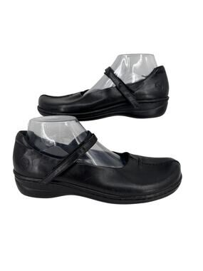 Earth Spirit Elliot Mary Jane Shoes Size 10 Black Leather Adjustable Strap